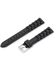 Hadley-Roma Womens LS3320RA 160 16-mm Black Genuine Silicone Watch Strap