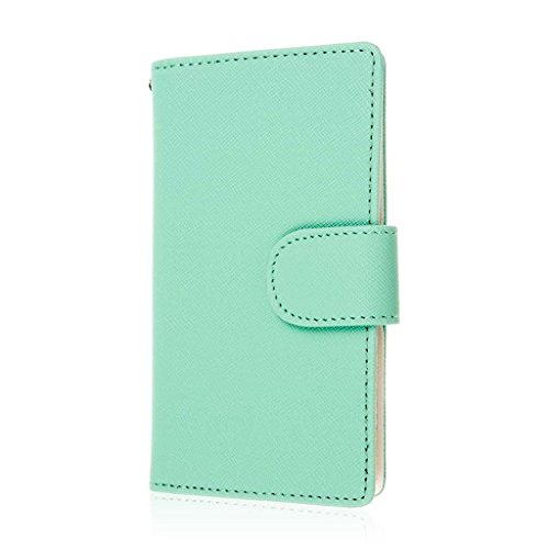 Sharp Aquos Crystal Case (306SH), MPERO FLEX FLIP Series Premium PU Leather Wallet [3 Pockets] Inner Flexible TPU Slim Fit Case for Aquos Crystal with Magnetic Flap & Hand Strap - Mint