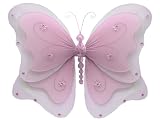 Hanging Nylon Butterfly Decorations - nursery bedroom wedding party shower room wall dcor - 5 Pink Sasha