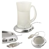 IMAGE OF Cup Warmer Heater w/ 4-Port USB Hub, Silver