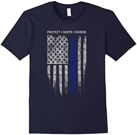 Men's thin blue line shirt - police officer XL Navy