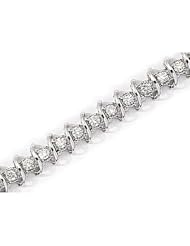 14kt Yellow Gold Diamond "S" Tennis Bracelet 3 ct TW