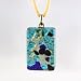 Handmade Murano Glass Pendant - Lisa Rectangle S Teal/Gold Style4