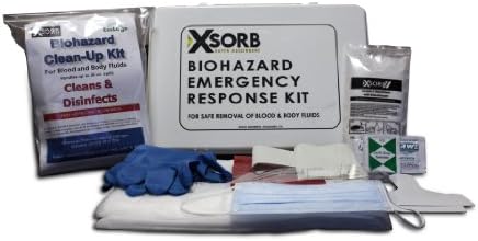XSORB Wall-Mountable Biohazard Response Case with 2 Kits and Coverall (6 Cases)