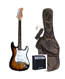 Outlaw by Huntington 39 Full Size Sunburst Electric Guitar with 10 Watt Amp (Includes, Gig Bag, Whammy Bar, Strap, Cable, Pick, Strings, eBook, Free Mini Rubber Guitar & Pick)