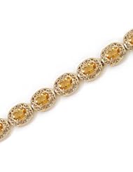 14K Yellow Gold Oval Citrine Bracelet