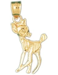 Dazzlers Solid 14k Gold Gazelle Charm Pendant Available in three colors from jewelsberry (weights: 1.3 grams only)
