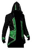 QualityBuyNow Cosplay Costume Hoodie/Jacket/Coat,Black Green Men Medium