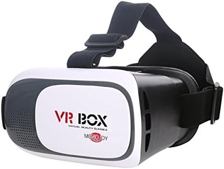 Monojoy(TM) 3D VR Headset Glasses Version with Adjustable Lens and Strap for 3.5-6.0 Inch Smartphones like iPhone5s 6 plus S3 LG HTC Moto Google black Berry etc for 3D Movies and Games Black