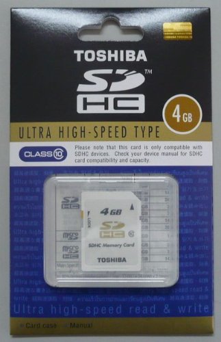 東芝 TOSHIBA SDHCカード 4GB CLASS10 海外パッケージ品