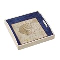 White Sand Blue Sea Wood Serving Tray - 12x12"