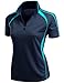 Coolon 2 Tone Collar Zipup Polo T-Shirt Navy L