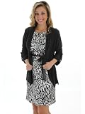 Unique Womens Black and White Dress with Black Knit Jacket 2 Piece Set