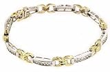 Ladies 1 Carat Diamond 14KT White and Yellow Gold Tennis Bracelet
