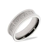 Eve's Addiction Forever Love Matte Finish Stainless Steel Wedding Band