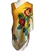 SilkNOW Hand Painted Orange and Cream 100% Pure Silk Satin Scarf with Beautiful Multi Colored Floral Pattern