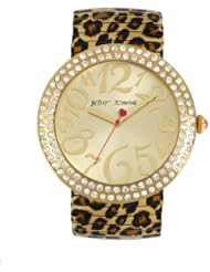 Betsey Johnson Womens BJ00214-02 Analog Leopard Printed Expansion Band Watch