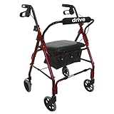 Drive Medical Go-Lite Rollator Blue with Padded Seat