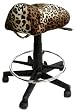 Saddle Stool, Hair Cutting Stool S115L Leopard Seat with Adjustable FootRing