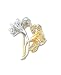 Jewelry : 14k & Rhodium Filigree Floral Pin