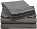 Clara Clark Premier 1800 Collection 5pc Bed Sheet Set - Split King Size, Charcoal Stone Gray