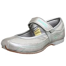 Diesel Women's Konawa Mary Jane Flat,Silver/Biscay Green,8.5 M US