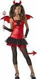 Kids Halloween Costume Cute Devil Girl Dress Outfit Girls XL: Size (12-14)