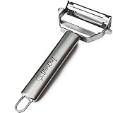 ★ #1 Top Rated Ultra Sharp Julienne Peeler & Vegetable Peeler ★ Lifetime Guarantee ★ 4.9/5 Stars | Chef-Inspired Premium Stainless Steel Shredder, Cutter, Slicer In One - Makes Zoodles/Zucchini Noodles & Peels, Shreds, and Cuts Potato, Carrot, Squash, and other Veggies with Ease ★ Expert Crafted Dishwasher-Safe Blades Makes Perfectly Julienned Strips - Anti-Clogging Blades - Cut Meal Prep Time by over 67% ★ UberChef&trade; 100% Satisfaction Guarantee