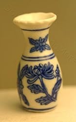 Miniature Blue Chrysanthemum Vase