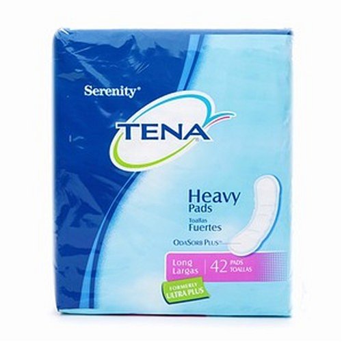 Tena Serenity Pads, Discreet Bladder Protection, Heavy – Long Absorbency, 42-Count Package