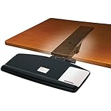 3M Easy Adjust Keyboard Tray, Standard Platform with Antimicrobial Gel Wrist Rest and Precise Mouse Pad, 23-inch Track, Black (AKT90LE)