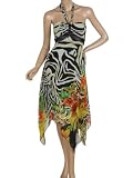 Ever Pretty Zebra Printed Halter Chiffon Asymmetric Hem Cocktail Dress 03189