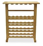 Beech Finish Wine Rack w/ Glass Hanger