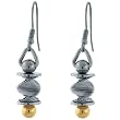 Stainless Steel 14k Gold Plate Dangle Earring Swirl Design 316L by Bucasi FREE SHIPPING