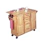 Wood Kitchen Center with Breakfast Bar