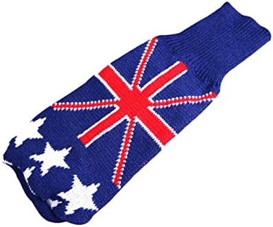 Pet Winter Woolen Sweater Knitwear Warm Flag High Collar Clothing (L)