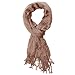 Basico Essential Fashion Solid Crinkle Color Silk 20%, 80% Scarf Shawl