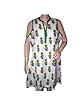 Boho White Kurti Green Cotton Kurta Long Dress Yoga Wear Medium