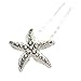 Crystal Starfish Hair Pins Jewel in Silver Tone for Women Girl Bridal Wedding Bouquet Prom and Beach Theme Party (Set of 6)