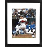 (13x16) Framed Boston Red Sox Dustin Pedroia Swinging Bat Sports Poster Print
