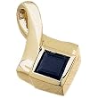 14K Yellow Gold Genuine Iolite Slide Pendant