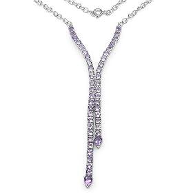 5.20 Carat Genuine Amethyst .925 Silver Necklace by