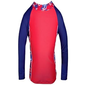 Boy's Long Sleeve Sun Protective Rashguard Shirt - Tuga Red - 2 yrs (UPF 50+)