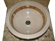 Italian Verona Marble Bathroom Sink with Inca Gold Marble Mosaic Inlay. Beautiful Product Every Low Prices