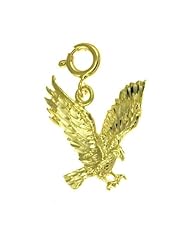 Dazzlers Solid 14k Gold Flying Eagle Charm Pendant Available in three colors from jewelsberry (weights: 1.5 grams only)