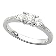 14K White Gold Diamond Three-Stone Engagement Ring - 0.50 Ct.