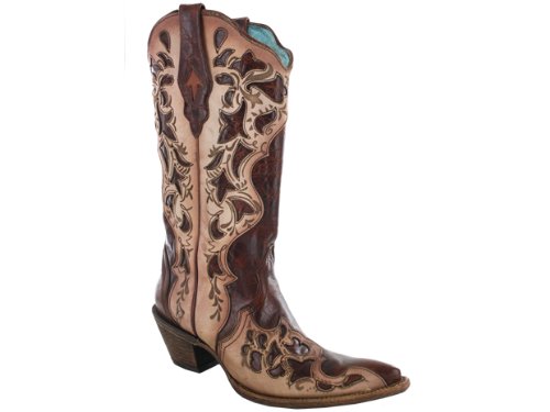 Corral Womens C1028 Boots Maipo/Chocolate Tooled