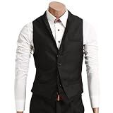 Doublju Mens Layered design Vest Waistcoats (AV9)