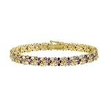 18k Gold Plated Sterling Silver Multi-Gemstone Bracelet, 7.25