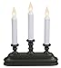 Xodus Innovations FPC1530A Battery Operated LED Window Candelabra, Black Plastic Base, Warm White Light